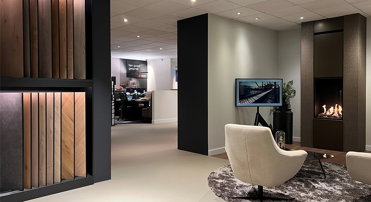 Vloeren showroom bij Van Manen in Barneveld. 